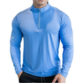 Men's Half-Zip Long Sleeve Breathable Gym T-Shirt