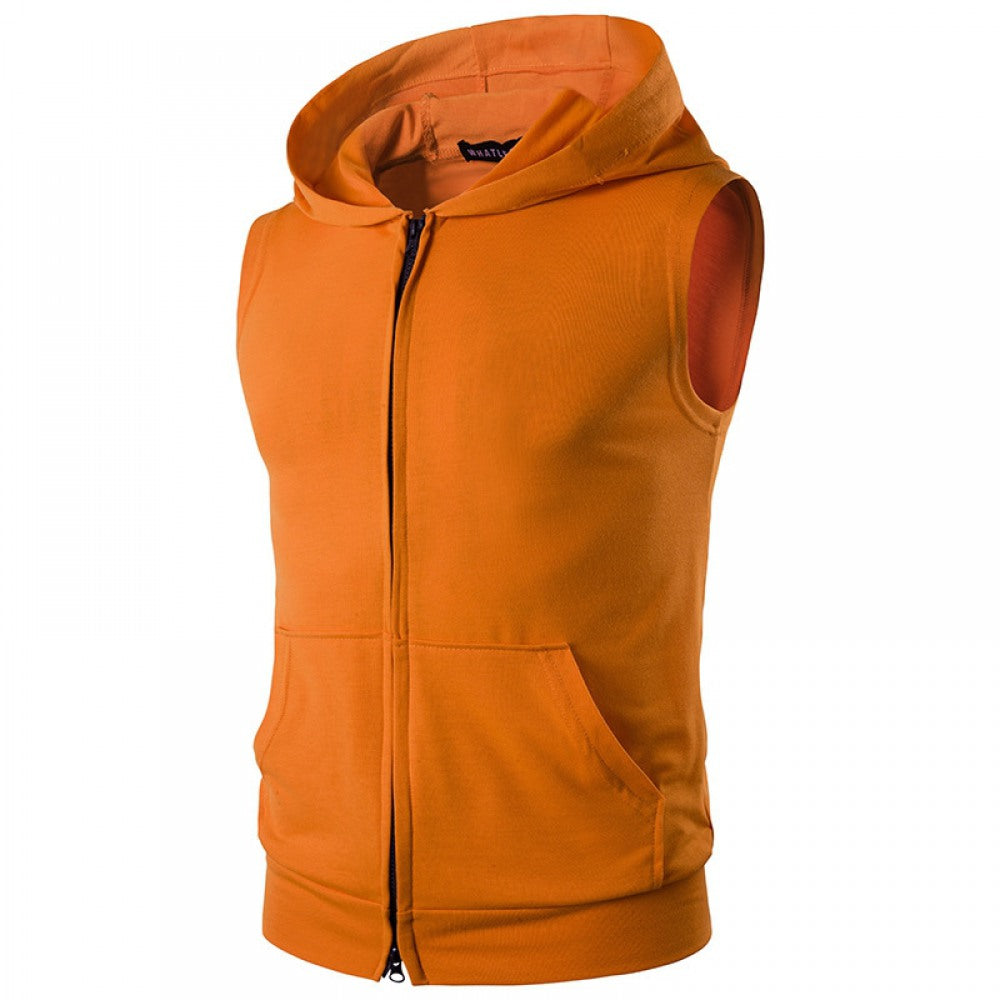 Men's Sleeveless Hooded  Sweater Vest