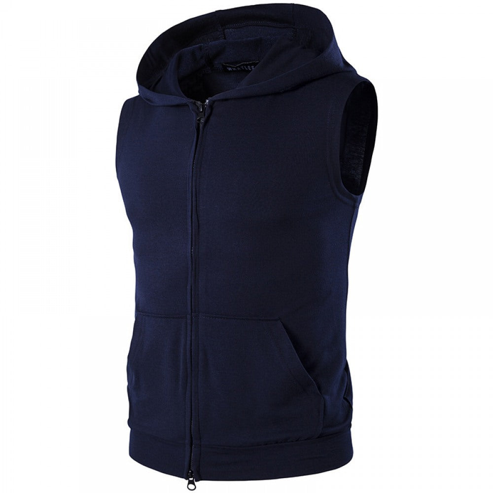 Men's Sleeveless Hooded  Sweater Vest