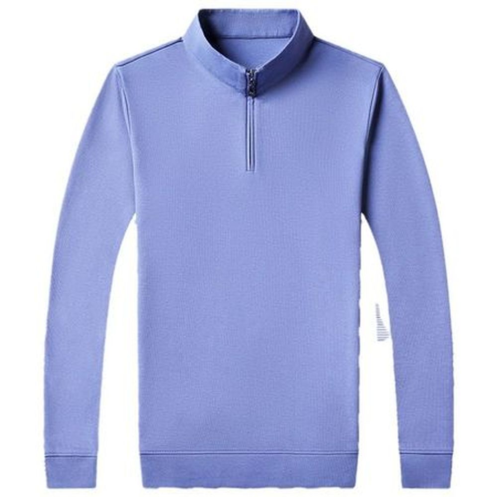 Men's Long-Sleeved  Stand Collar Solid Color Sweatshirt